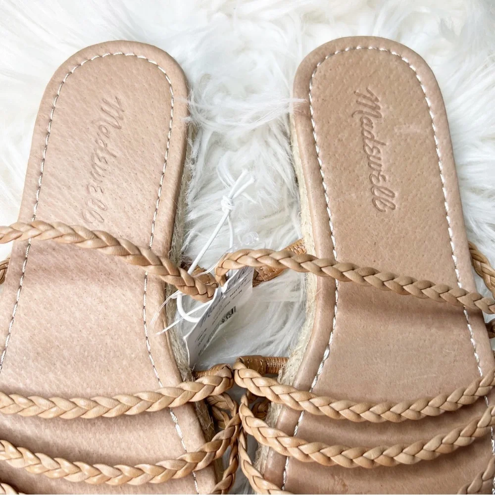 NWT Madewell The Kathryn Espadrille Slide Sandal in Leather
